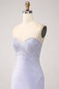 Load image into Gallery viewer, Lilac Mermaid Strapless Beaded Long Prom Dress