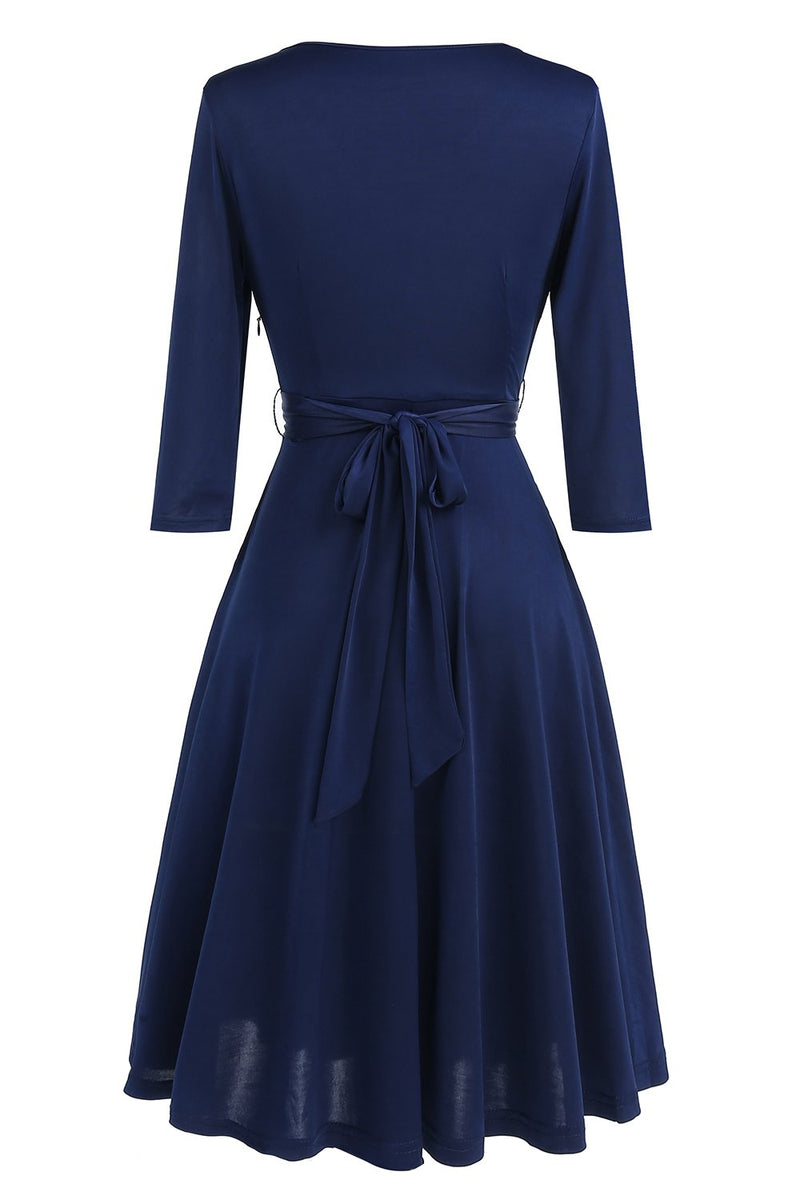 Load image into Gallery viewer, Black Vintage 1950s Dress with Sash