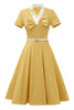 Load image into Gallery viewer, Retro Style Yellow 1950s Dress with Bowknot