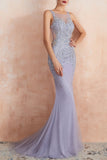 Mermaid Illusion Neck Prom Dress