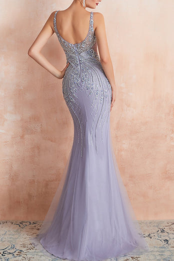 Mermaid Illusion Neck Prom Dress