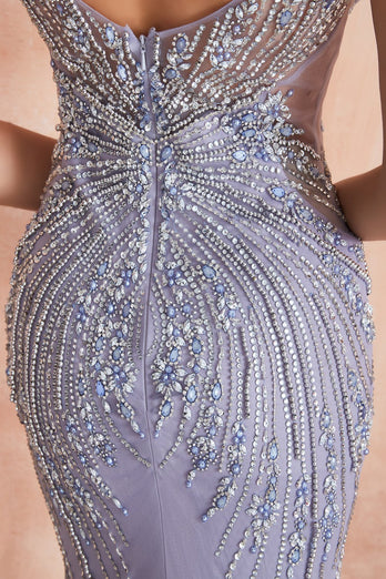 Mermaid Illusion Neck Prom Dress