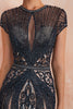 Load image into Gallery viewer, Mermaid Beaded Black Prom Dress