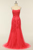 Load image into Gallery viewer, Coral Backless Long Prom Dress with Appliques
