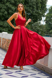Burgundy Satin Dress