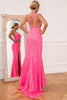 Load image into Gallery viewer, Pink Mermaid One Shoulder Sequin Prom Dresses