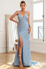 Load image into Gallery viewer, Light Blue Mermaid Long Prom Dress with Beading