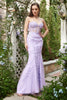 Load image into Gallery viewer, Sweetheart Neck Mermaid Long Purple Prom Dress With Appliques