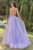Load image into Gallery viewer, Purple Tulle Prom Dress with Appliques