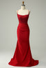 Load image into Gallery viewer, Mermaid Halter Dark Red Prom Dress with Appliques