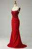 Load image into Gallery viewer, Mermaid Halter Dark Red Prom Dress with Appliques