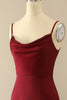 Load image into Gallery viewer, Burgundy Simple Long Bridesmaid Prom Dress