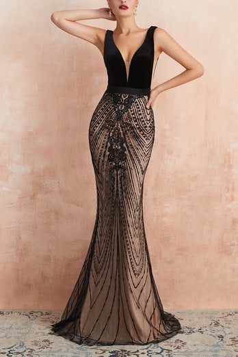 Mermaid Sequins Black Dress
