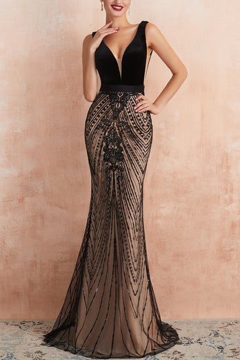 Mermaid Sequins Black Dress