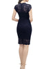 Load image into Gallery viewer, Navy Lace Bodycon Dress