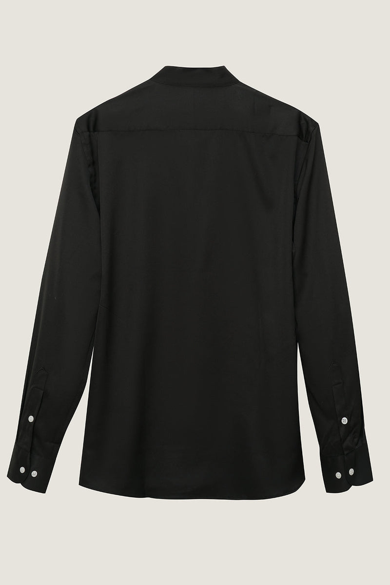 Load image into Gallery viewer, Black Long Sleeves Men&#39;s Suit Shirt