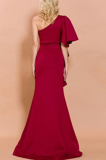 Amazing  One Shoulder Red Evening Party Dress