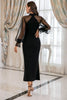 Load image into Gallery viewer, Black Sheath Long Sleeves Mother Dress