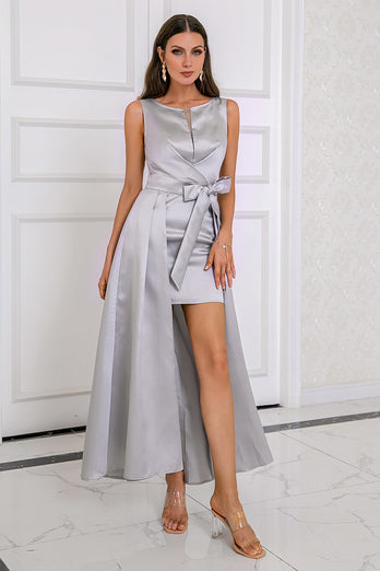 Grey High-low Bodycon Party Dress