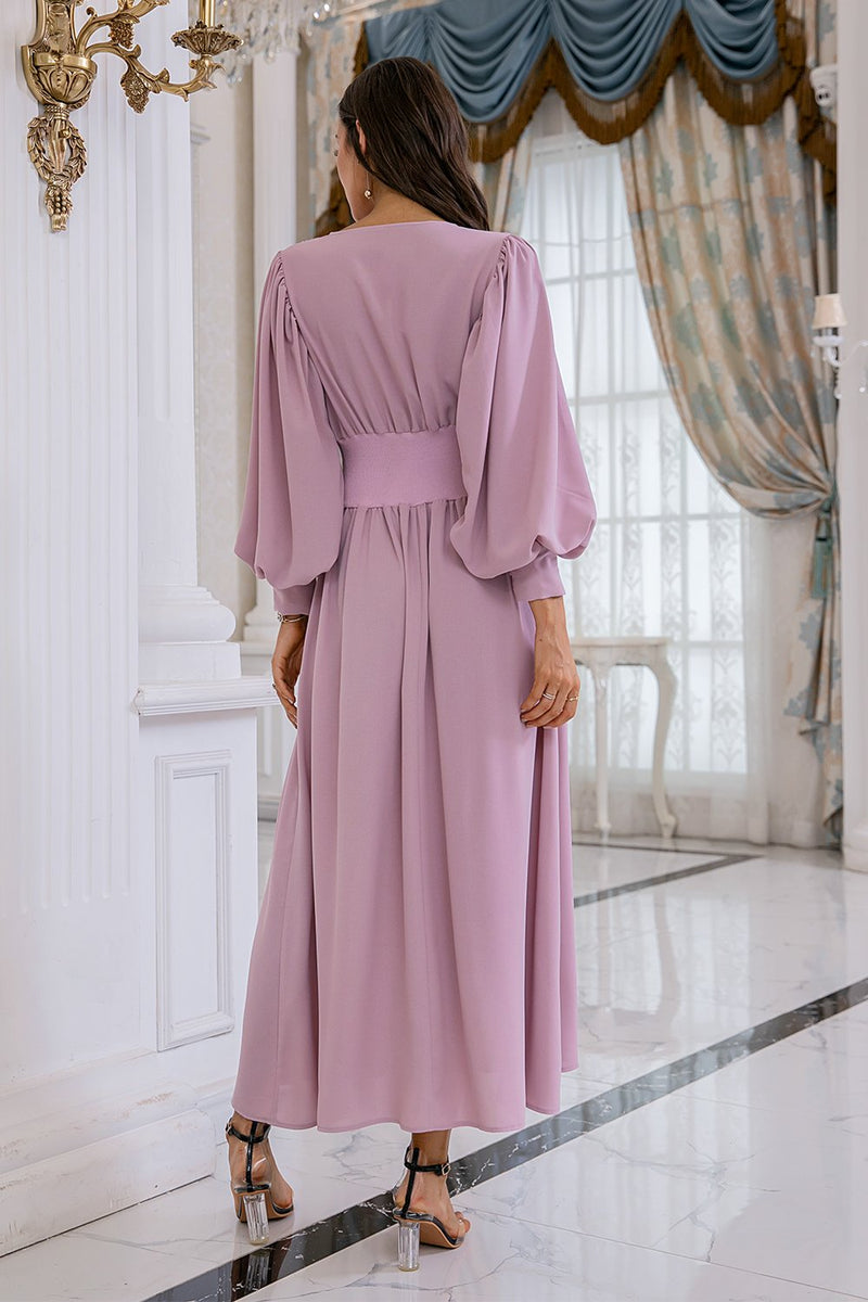 Load image into Gallery viewer, Blush Long Sleeves V Neck Mother Dress