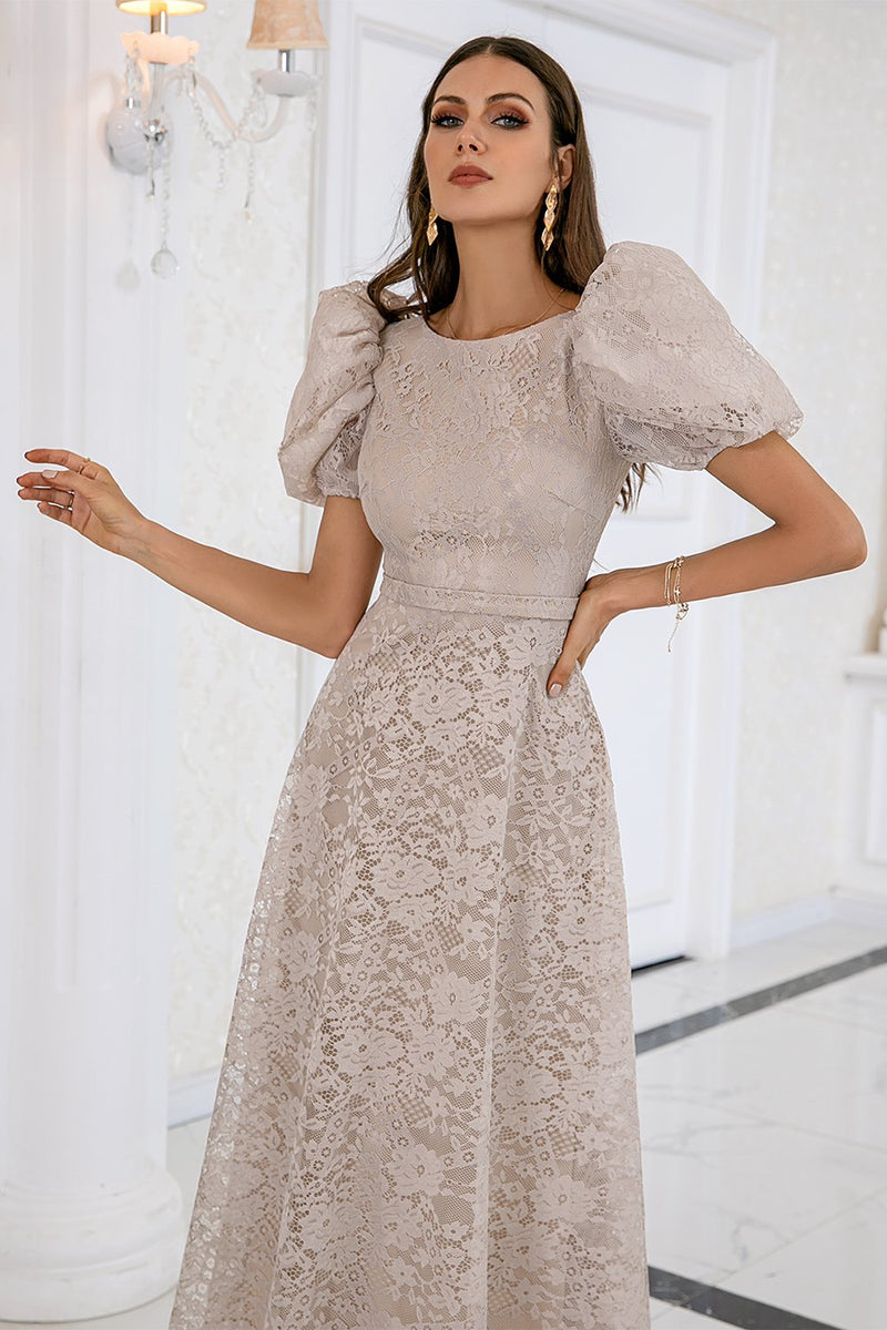 Load image into Gallery viewer, Champagne Lace Mother of the Bride Dress