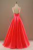 Load image into Gallery viewer, A Line Spaghetti Straps Red/White Prom Dress