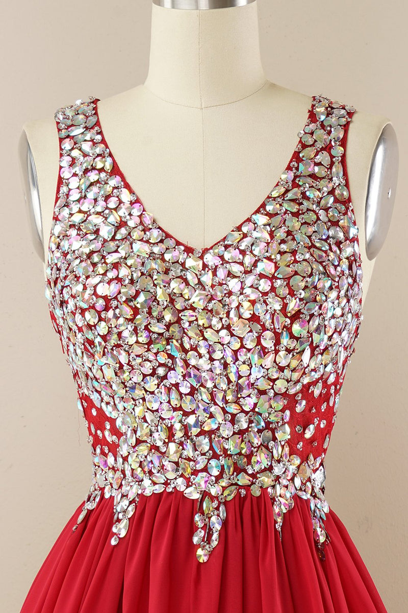 Load image into Gallery viewer, Red Beading Graduation Dress