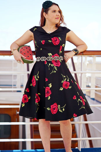 Black Rose Printed Dress
