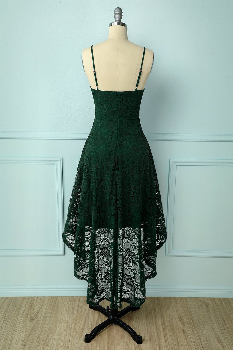 Load image into Gallery viewer, Straps Dark Green Lace Dress