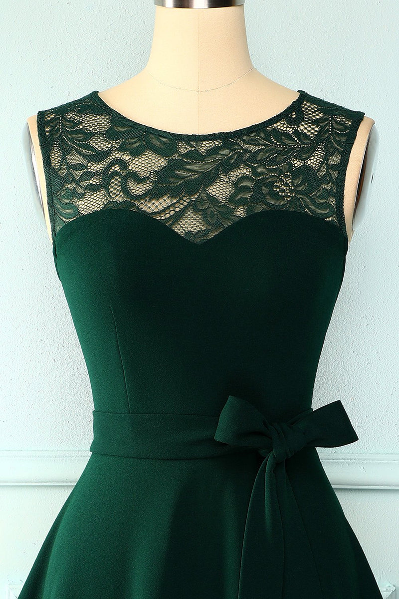 Load image into Gallery viewer, Dark Green High Low Dress