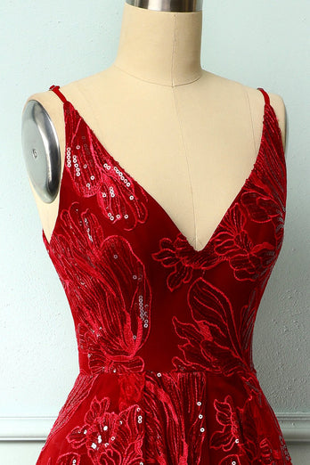 Red Asymmetrical Cocktail Dress