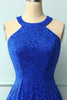 Load image into Gallery viewer, Royal Blue Halter Lace Midi