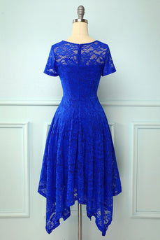 Royal Blue Asymmetrical Midi Dress