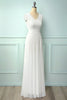 Load image into Gallery viewer, V-neck White Long Bridesmaid Dress