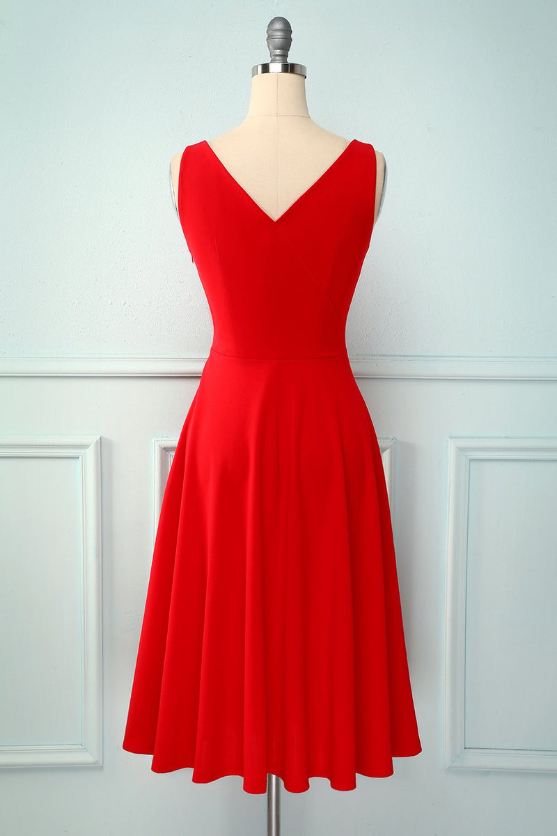 Load image into Gallery viewer, Red Square Neck Dress