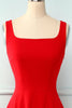 Load image into Gallery viewer, Red Square Neck Dress