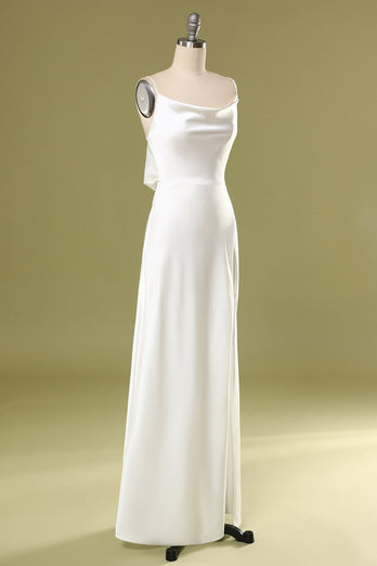 Mermaid White Long Prom Dress