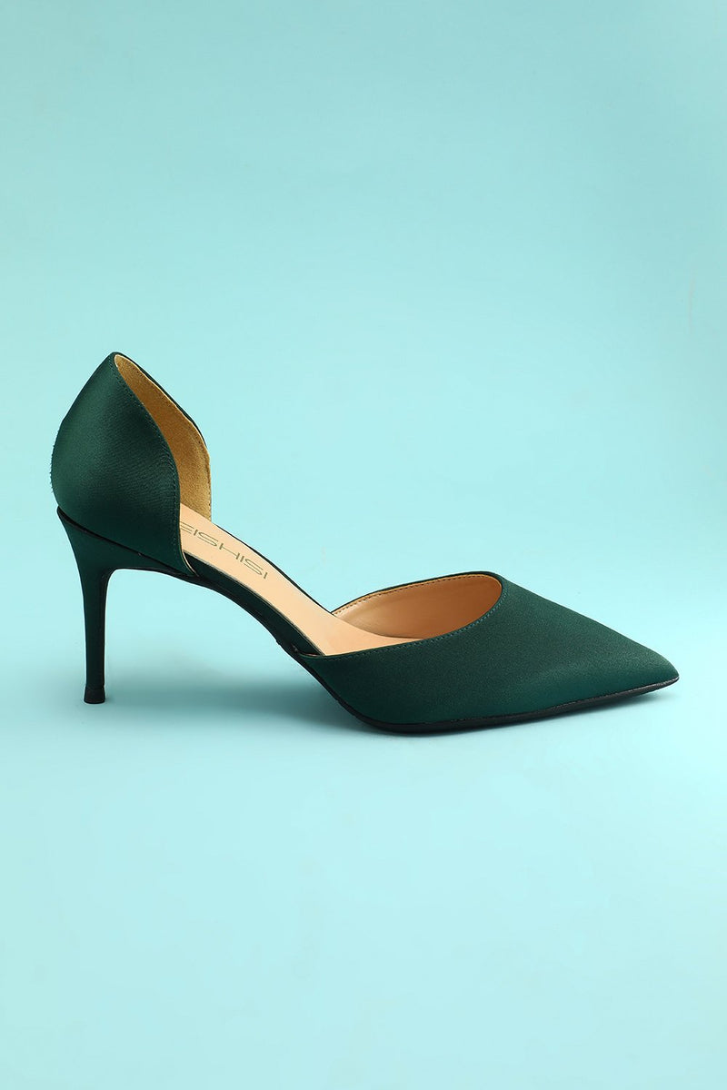 Load image into Gallery viewer, Dark Green Stiletto Heels