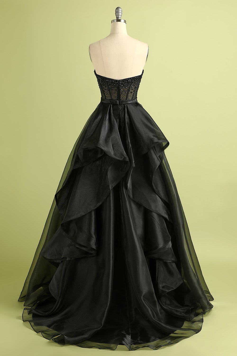 Zapaka Prom Dress Black Strapless Beading Ball Gown Evening Dress ZAPAKA UK Zapaka Prom Dress Black Strapless Beading Ball Gown Evening Dress ZAPAKA UK