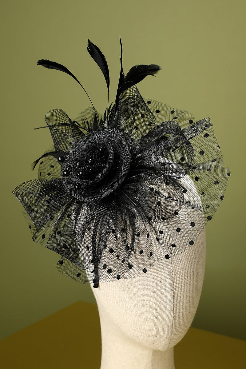 Load image into Gallery viewer, 1920s Feather Tulle Headband