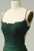Load image into Gallery viewer, Mermaid Halter Dark Green Long Prom Dress with Appliques Beading