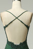 Load image into Gallery viewer, Mermaid Halter Dark Green Long Prom Dress with Appliques Beading