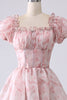 Load image into Gallery viewer, Blush A Line Square Neck Tiered Prom Dress with Ruffles