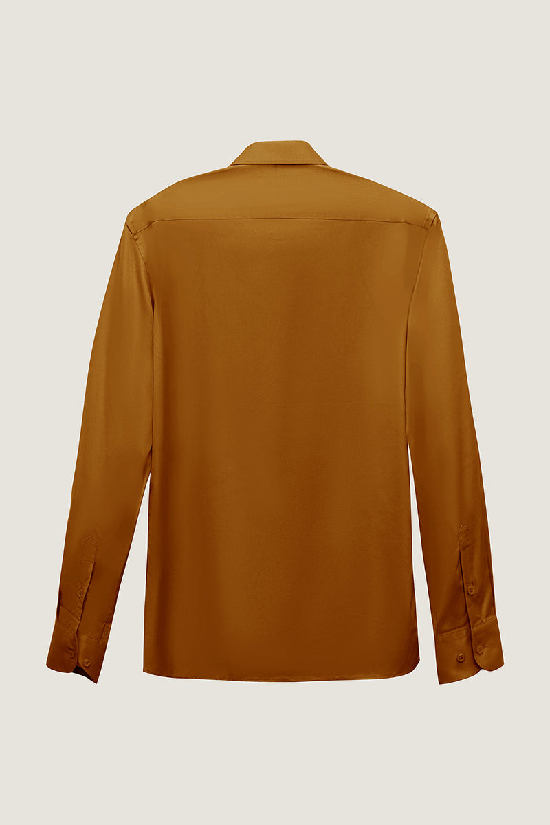 Load image into Gallery viewer, Camel Solid Long Sleeves Suit Shirt