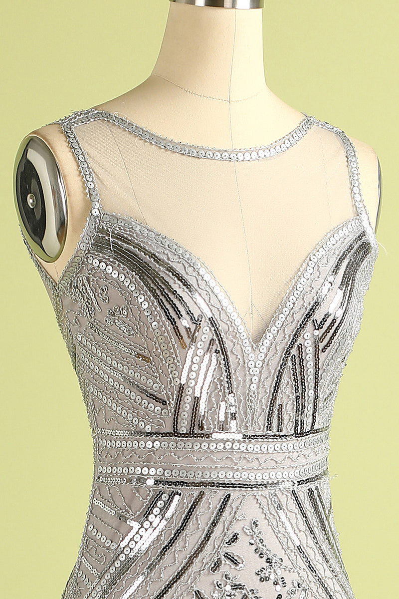 Load image into Gallery viewer, Sequin Long Tulle 1920s Dress