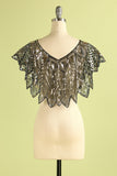 Black Sequin Glitter 1920s Cape
