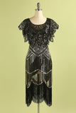 Black Sequin Glitter 1920s Cape