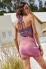 Load image into Gallery viewer, Purple Knitted Bodycon Skirt Tank Top Suits