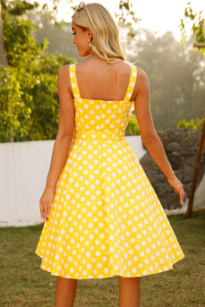 Yellow Polka Dots 1950s Sundress