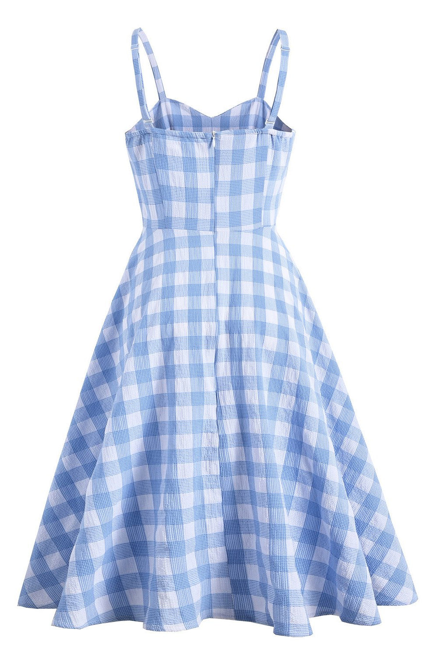 princess polly baby blue dress SHORT CHECKED RUFFLED DRESS - Brown-Blue